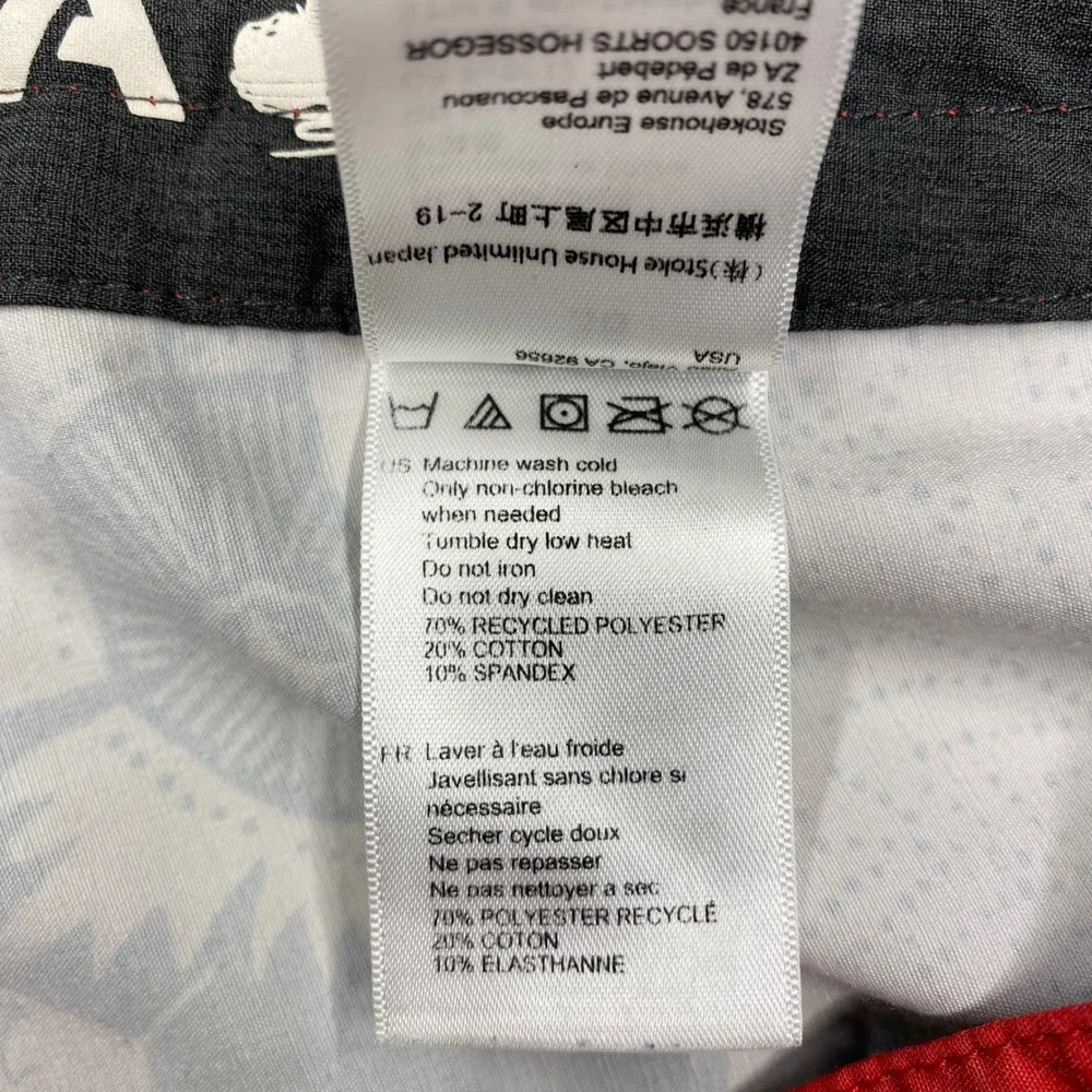 Vissla Mens Boardshorts Teal Red Floral Seahorse Print Swim Trunks Size 36